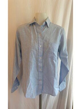 Classic Dimensions Light Blue Vintage Button Front Long Sleeve Shirt
